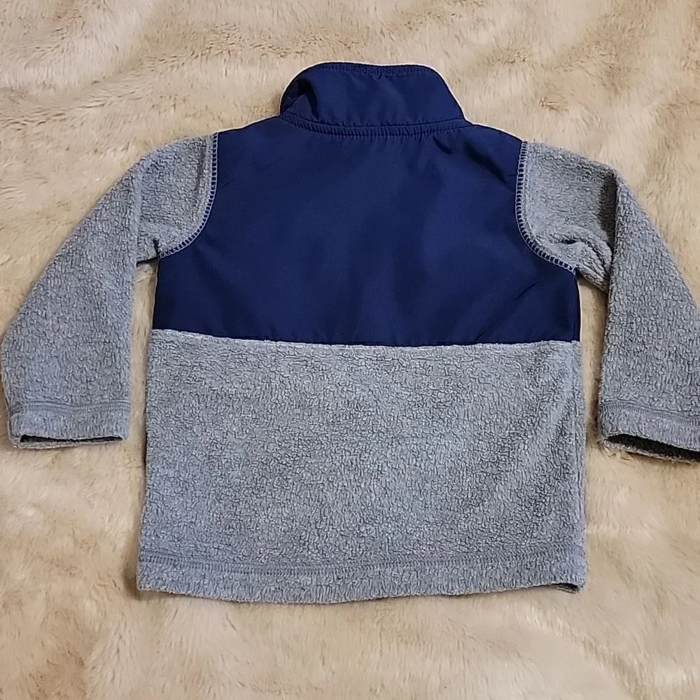 CARTER'S 2-PIECE BLUE AND GRAY FLEECE PULLOVER AND PANTS, SIZE 12 MONTHS